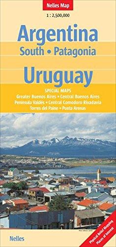 Argentina: South, Patagonia, Uruguay: 1:2.500.000 (Nelles Map)