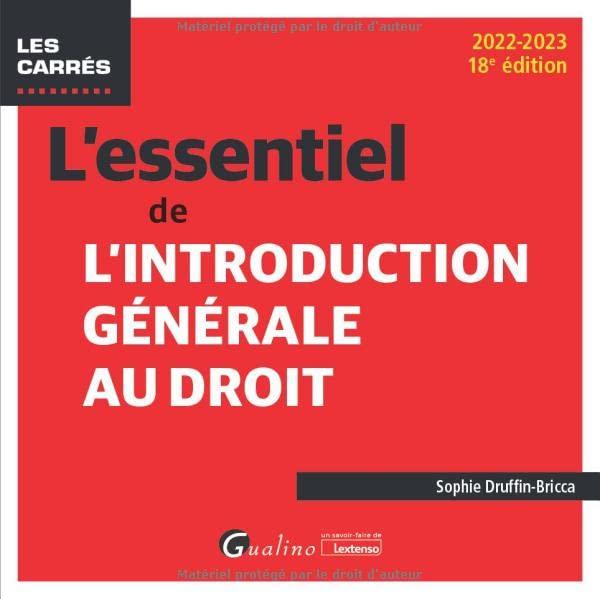 L'essentiel de l'introduction générale au droit : 2022-2023