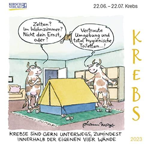 Krebs Mini 2023: Sternzeichenkalender-Cartoon - Minikalender im praktischen quadratischen Format 10 x 10 cm.