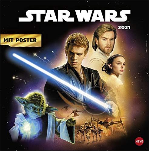 Star Wars Broschurkalender 2021 - mit Poster - Wandkalender mit Monatskalendarium und Platz für Eintragungen - Format 29,5 x 30 cm (29,5 x 60 cm geöffnet)