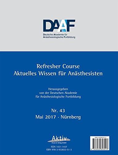 Refresher Course Nr. 43/2017: Aktuelles Wissen für Anästhesisten