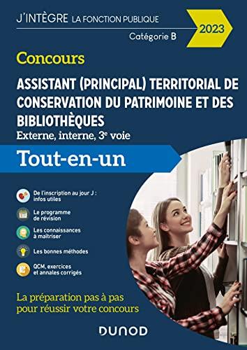 Concours assistant (principal) territorial de conservation du patrimoine et des bibliothèques : externe, interne, 3e voie, catégorie B : tout-en-un, 2023