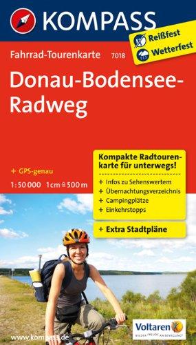 Donau-Bodensee-Radweg: Fahrrad-Tourenkarte. GPS-genau. 1:50000.