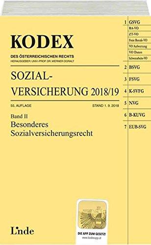 KODEX Sozialversicherung 2018/19, Band II (Kodex des Österreichischen Rechts)