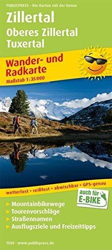 Zillertal - Oberes Zillertal, Tuxertal: Wander- und Radkarte mit Ausflugszielen & Freizeittipps, wetterfest, reißfest, abwischbar, GPS-genau. 1:35000 (Wander- und Radkarte / WuRK)