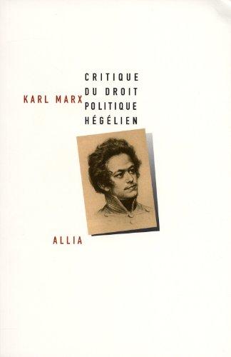 Critique du droit politique hégélien : manuscrit de 1848-1843