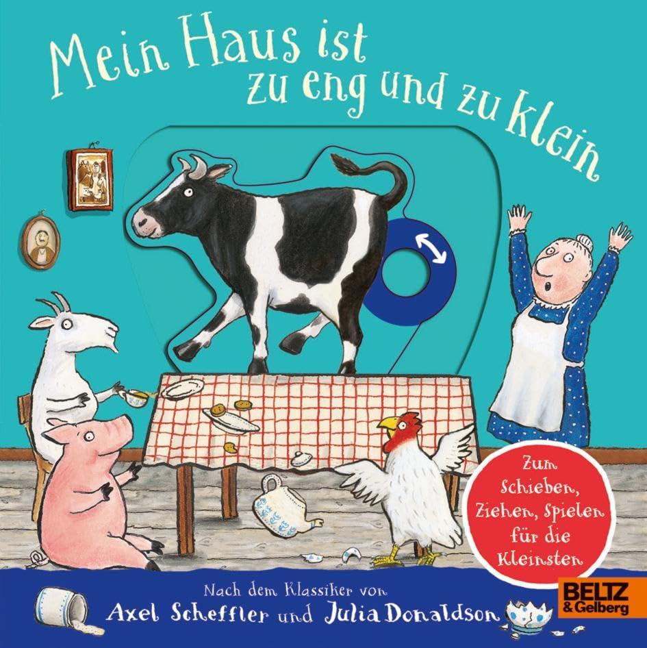 Mein Haus ist zu eng und zu klein: Pappbilderbuch zum Schieben, Ziehen, Spielen für die Kleinsten