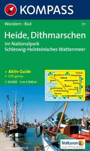 Heide, Dithmarschen im Nationalpark Schleswig-Holsteinisches Wattenmeer: 1:50.000, Wander- und Bikekarte