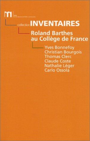 Roland Barthes au Collège de France : 1977-1980