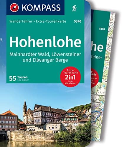 KOMPASS Wanderführer 5390 Hohenlohe, Mainhardter Wald, Löwensteiner und Ellwanger Berge, 55 Touren: Wanderführer mit Extra-Tourenkarten und Höhenprofilen, GPX-Daten zum Download