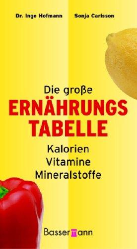 Die große Ernährungstabelle. Kalorien, Vitamine, Mineralstoffe