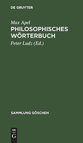 Philosophisches Wörterbuch (Sammlung Göschen, 1031/1031a, Band 1031103)