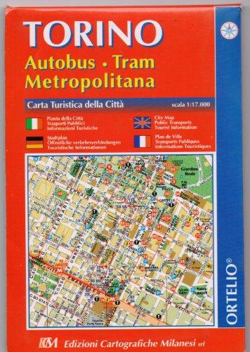 Torino e rete trasporti pubblici. Scala 1:17.000