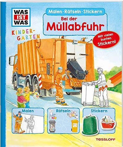 WAS IST WAS Kindergarten Malen Rätseln Stickern Bei der Müllabfuhr: Malen, Rätseln, Stickern