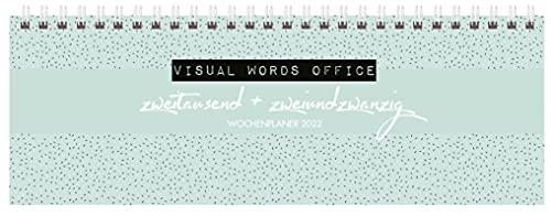 Tischquerkalender Visual Words Office 2022: 1 Woche 2 Seiten; Bürokalender mit viel Platz für Notizen; Format: 29,8 x 10,5 cm