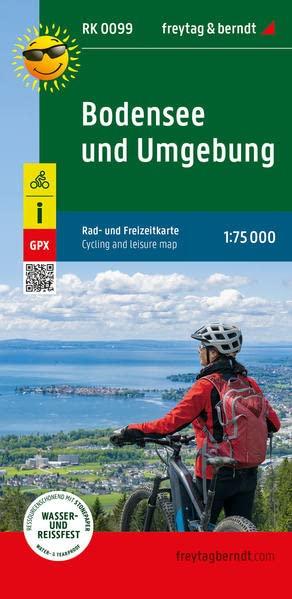 Bodensee und Umgebung, Rad- und Freizeitkarte 1:75.000, freytag & berndt, RK 0099: GPX Tracks, wasserfest und reißfest (freytag & berndt Wander-Rad-Freizeitkarten)