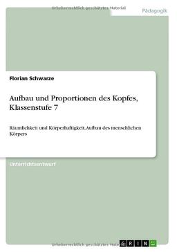 Aufbau und Proportionen des Kopfes, Klassenstufe 7: Räumlichkeit und Körperhaftigkeit, Aufbau des menschlichen Körpers