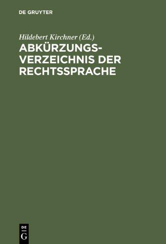 Abkürzungsverzeichnis der Rechtssprache