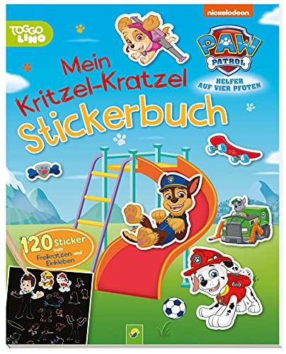 PAW Patrol Mein Kritzel-Kratzel Stickerbuch mit Bambus-Stick: 120 Sticker zum Freikratzen und Einkleben für Kinder ab 4 Jahren