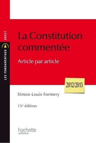 La Constitution commentée article par article