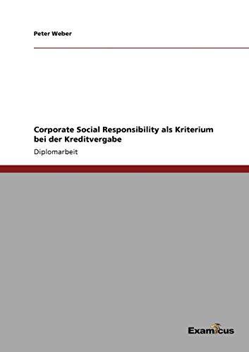 Corporate Social Responsibility als Kriterium bei der Kreditvergabe