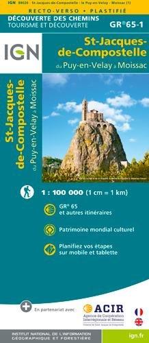 St-Jacques de Compostelle. Le Puy-Moissac. Découverte des chemins 1:100.000