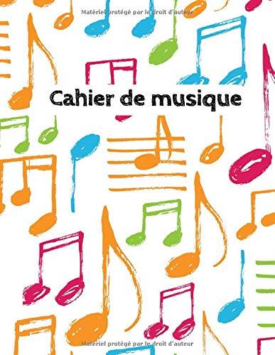 Cahier de musique: Carnet de partitions - Papier manuscrit - 12 portées par page - 108 pages - Grand format - Couverture moderne