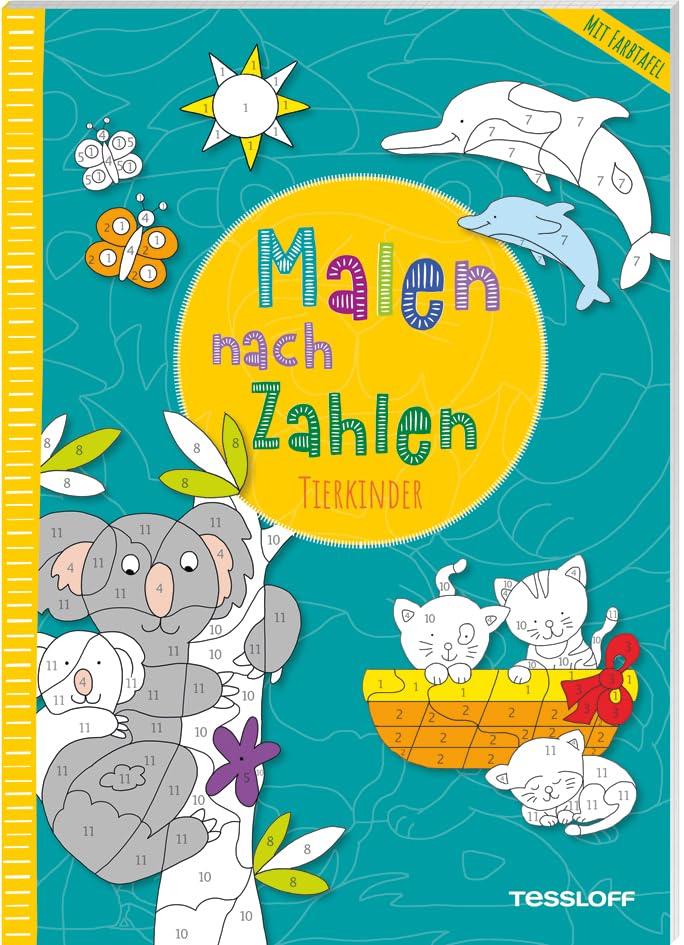 Malen nach Zahlen. Tierkinder: Mit ausklappbarer Farbtafel