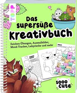 Sooo Cute - Das supersüße Kreativbuch: Zeichen-Übungen, Ausmalbilder, Mood-Tracker, Labyrinthe und mehr