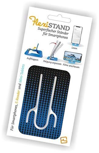 Flexistand Blue Dots - superflacher Aufsteller für Smartphones und Mini-Tablets, Handyhalter: Ideal zum Filme schauen und lesen - für zuhause und unterwegs