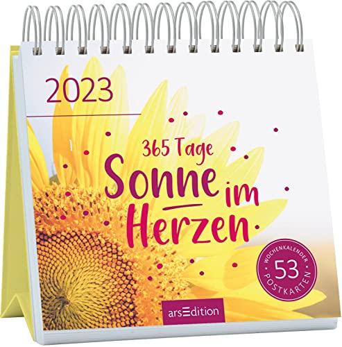 Postkartenkalender 365 Tage Sonne im Herzen 2023: Wochenkalender 2023, 53 Postkarten für gute Laune und Lebensfreude