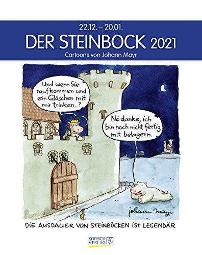 Steinbock 2021: Sternzeichenkalender-Cartoonkalender als Wandkalender im Format 19 x 24 cm.