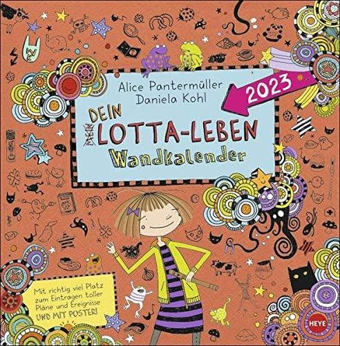 Lotta-Leben Broschurkalender 2023 - mit Poster - Kinderkalender -Wandkalender mit Monatskalendarium und viel Platz für Eintragungen - 29,5 x 30 cm (29,5 x 60 cm geöffnet)