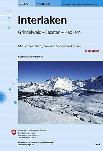 254S Interlaken Skitourenkarte 1:50 000, wasserfest: Grindelwald - Saxeten - Habkern (Skitourenkarten 1:50 000)