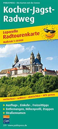 Kocher-Jagst-Radweg: Leporello Radtourenkarte mit Ausflugszielen, Einkehr- & Freizeittipps, wetterfest, reissfest, abwischbar, GPS-genau. 1:50000