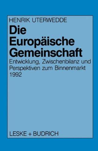 Die Europäische Gemeinschaft: Entwicklung, Zwischenbilanz und Perspektiven zum Binnenmarkt 1992