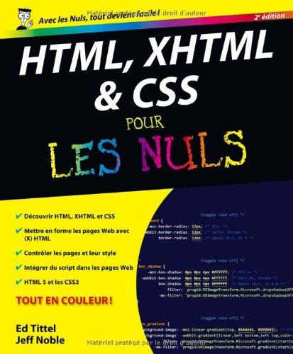 HTML, XHTML & CSS pour les nuls