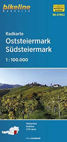 Radkarte Oststeiermark, Südsteiermark: Bruck an der Mur – Graz – Leoben – Thermen- & Vulkanland Steiermark – Weinland Steiermark, 1:100.000, ... GPS-tauglich mit UTM-Netz (Bikeline Radkarte)