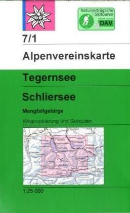 Tegernsee Schliersee 1 : 25 000 Wegmarkierungen und Skirouten: Topographische Karte