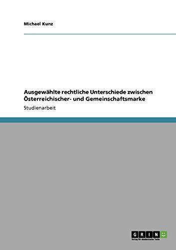 Ausgewählte rechtliche Unterschiede zwischen Österreichischer- und Gemeinschaftsmarke