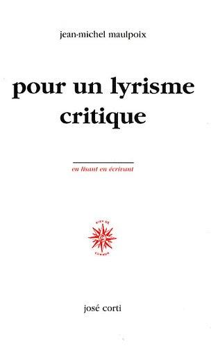 Pour un lyrisme critique