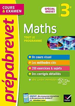 Maths 3e : tout le programme, cours & examen : spécial brevet