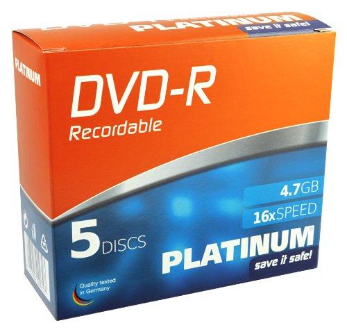 Platinum 4.7 GB DVD-R DVD-Rohlinge (16x Speed) 5er Pack Jewel Case