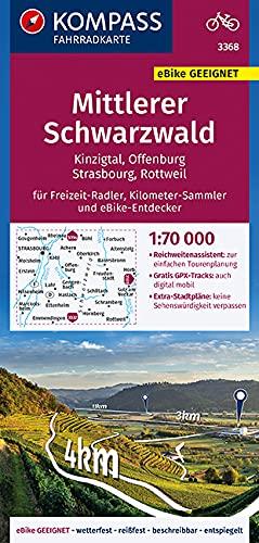 KOMPASS Fahrradkarte Mittlerer Schwarzwald, Kinzigtal, Offenburg, Strasbourg 3368: Fahrradkarte. GPS-genau. 1:70000 (KOMPASS-Fahrradkarten Deutschland, Band 3368)