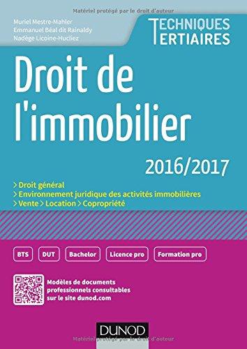 Droit de l'immobilier 2016-2017