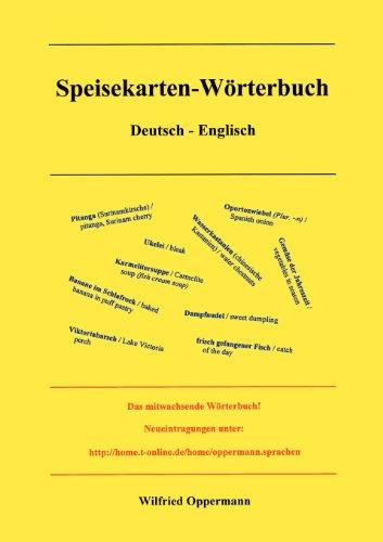 Speisekarten-Wörterbuch Deutsch-Englisch