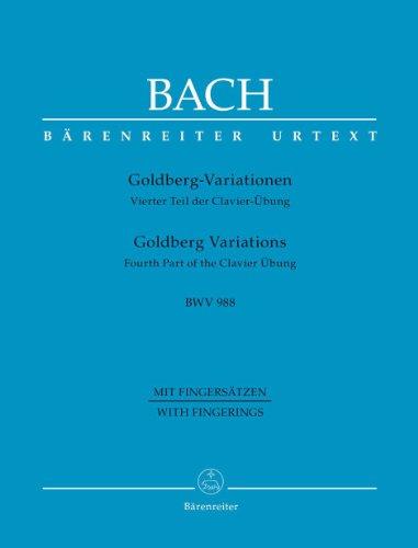 Goldberg-Variationen BWV 988: Vierter Teil der Clavier-Übung. Mit Fingersätzen