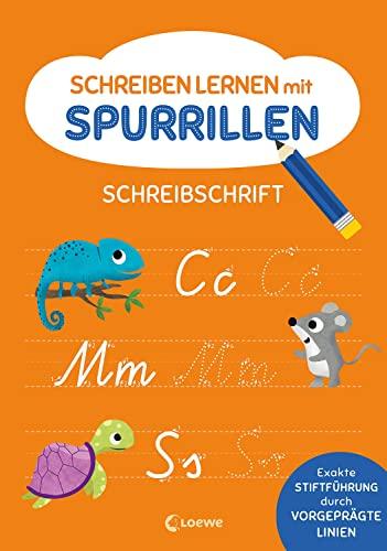 Schreiben lernen mit Spurrillen - Schreibschrift: Schreibblock mit vorgeprägten Linien für Schulkinder ab 6 Jahren