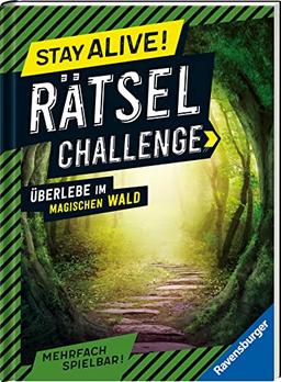 Ravensburger Stay alive! Rätsel-Challenge - Überlebe im magischen Wald - Rätselbuch für Gaming-Fans ab 8 Jahren