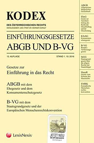 KODEX Einführungsgesetze ABGB und B-VG 2016/17